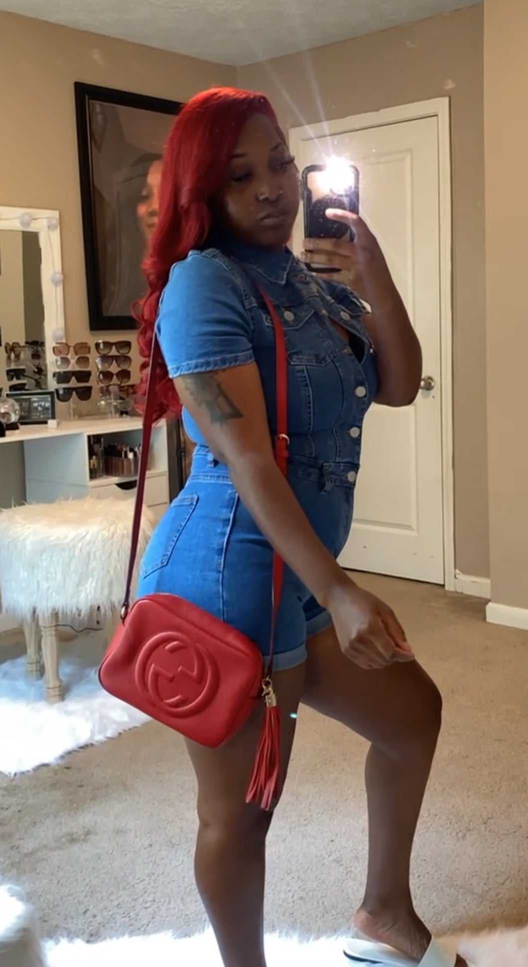 26 inch BURGUNDY/ RED Body Wave 13x4 Frontal Wig