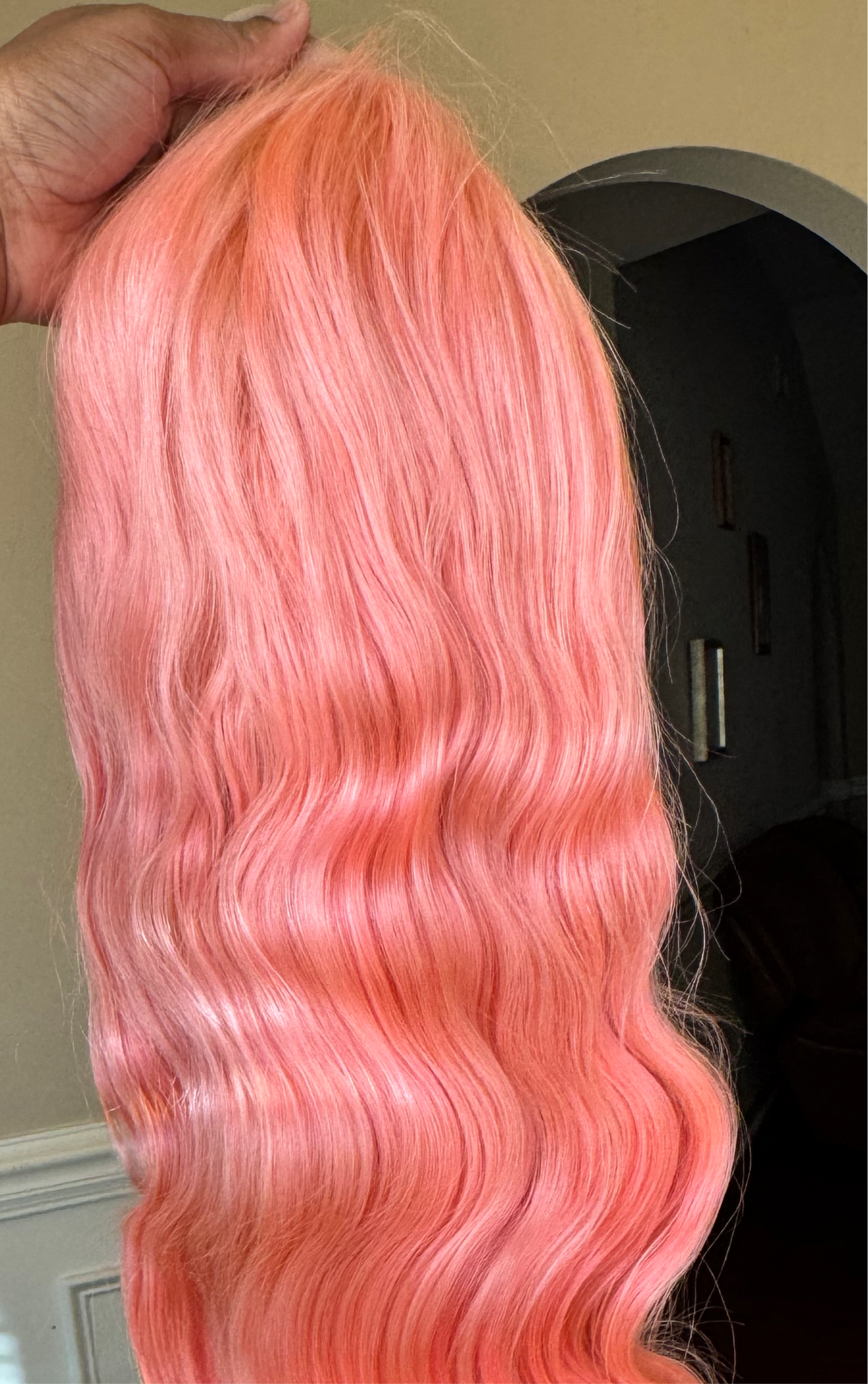 26 inch PINK Bodywave 13x4 Frontal Wig